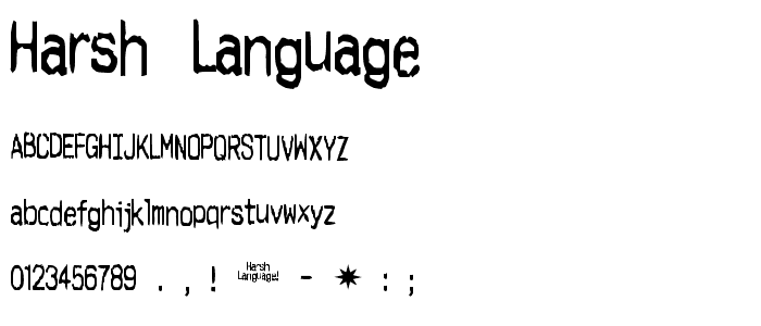Harsh language font